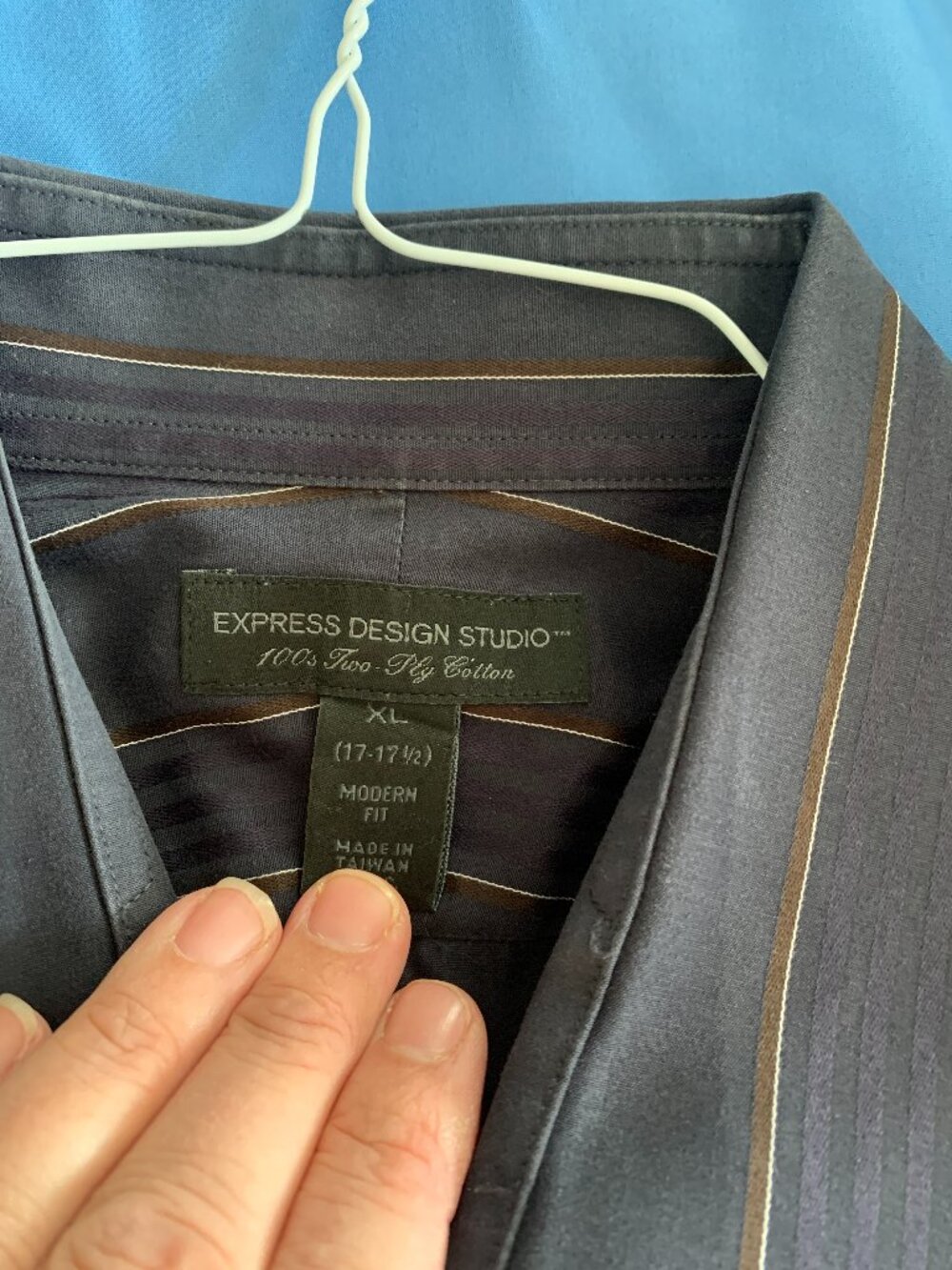Express Design Studio Modern Fit Striped Dress Shirt
